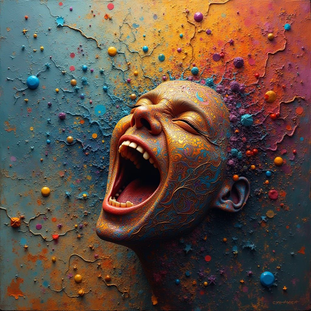 Euphoric Laughter in Abstract Vector Fractal Style