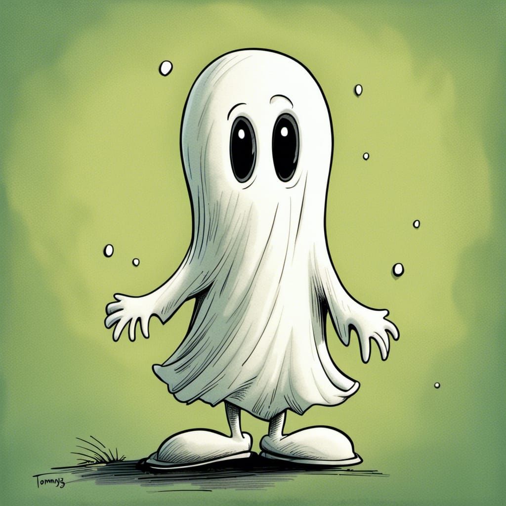 Cute Ghost in Dr. Seuss Style