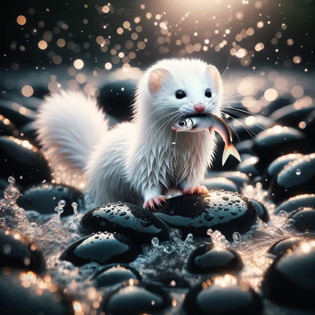 Weasel in Majestic Fantasycore Landscape