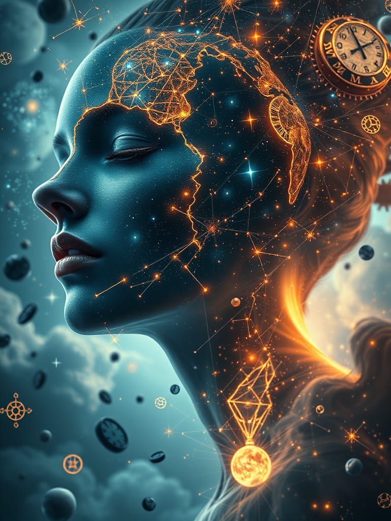 Dream-Being Portrait Fractured into Constellations