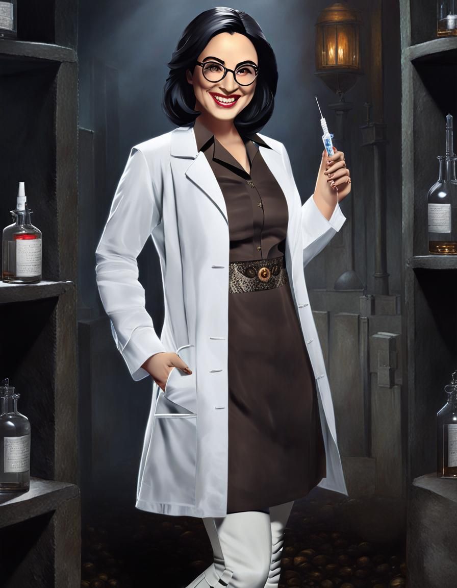 Darkly Impressionistic Villainess in a Haunting Laboratory