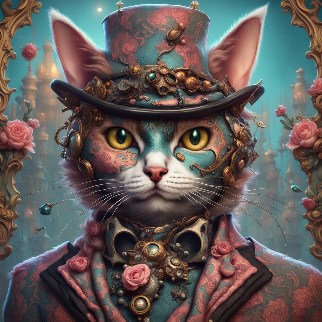 Cat Von Dee in Punk Rococo Style with Tattoos