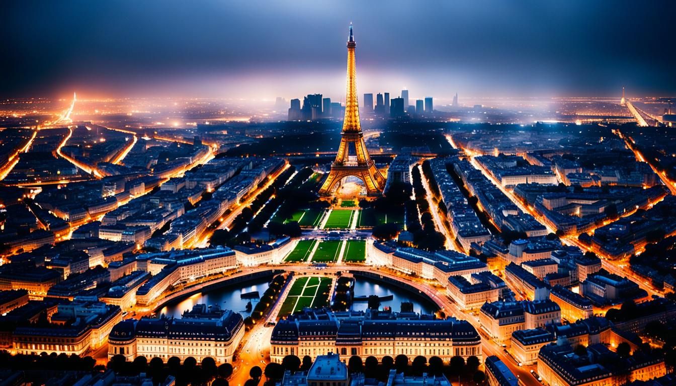 Paris Cityscape at Night: A Detailed Photography
