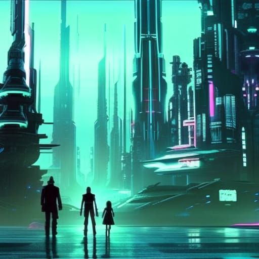 Cyberpunk Undercity with Neon Lights