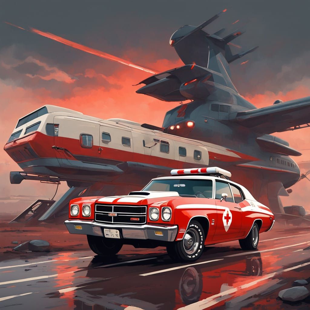 Vintage Ambulance SS Chevelle in Retro High-Octane Style