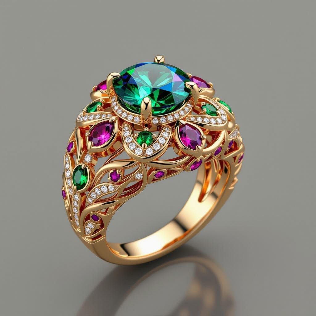 Ornate Gemstone Rings in Elegant Modern Style