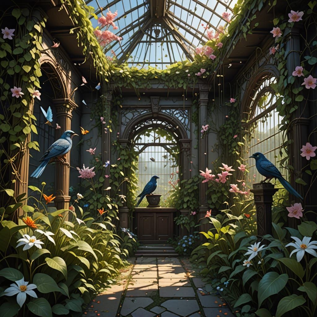 Botanical Oath-Bird Aviary Concept Art
