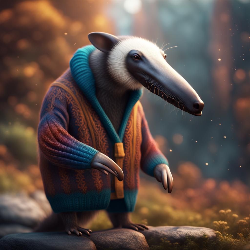 Anteater in Sweater: Detailed Matte Painting