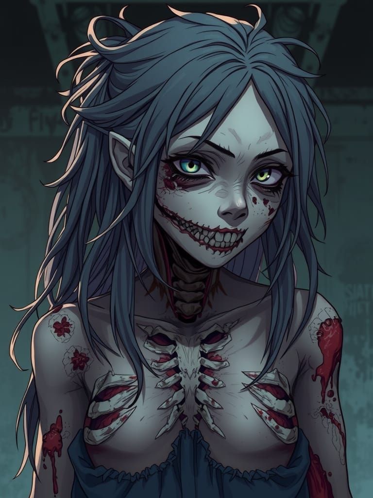 Gothic Anime Zombie Woman