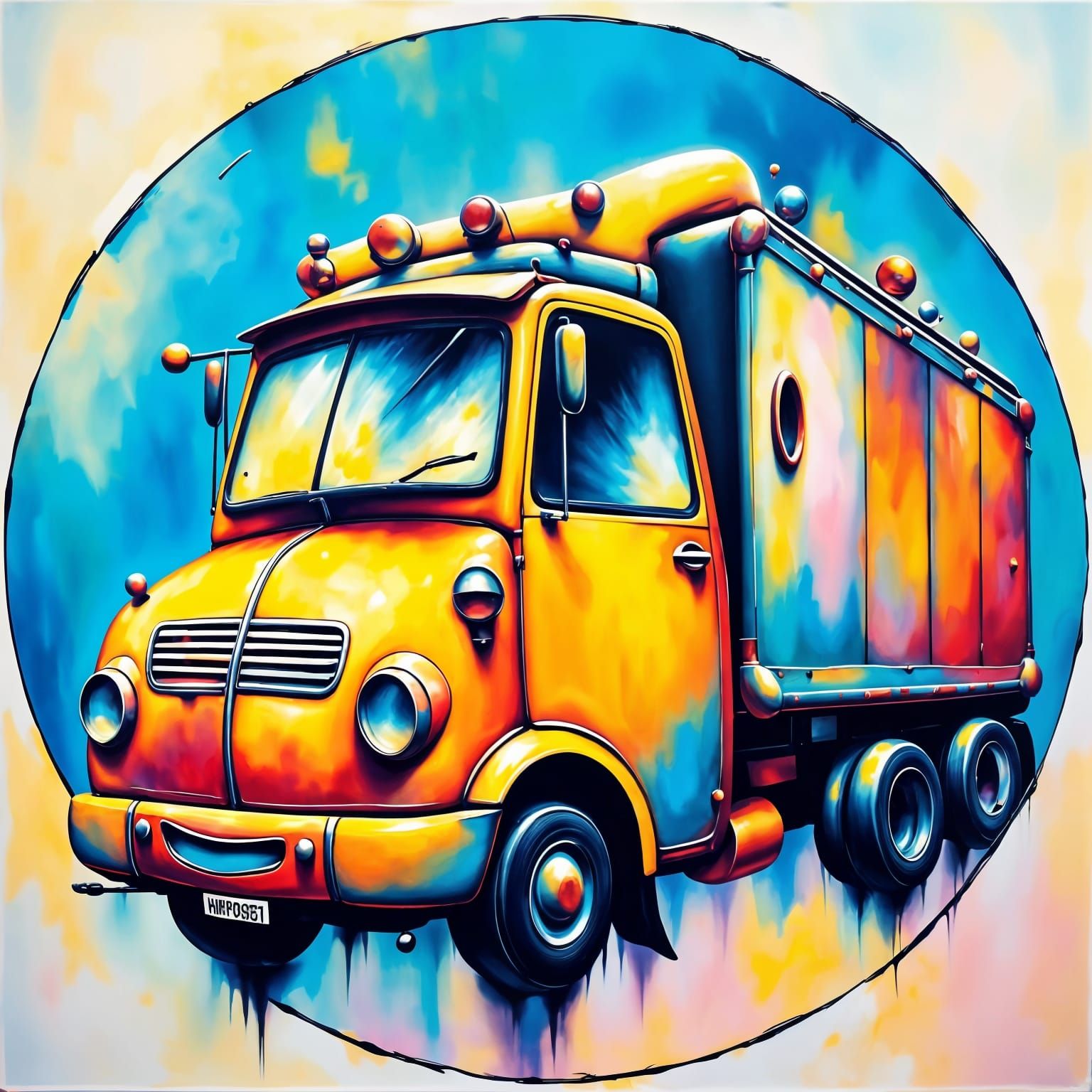 Surreal Pop Art Emoji for Keep On Truckin' in Triadic Colors