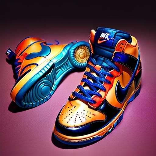 Custom Akatsuki Nike Dunks in Splash Art Style