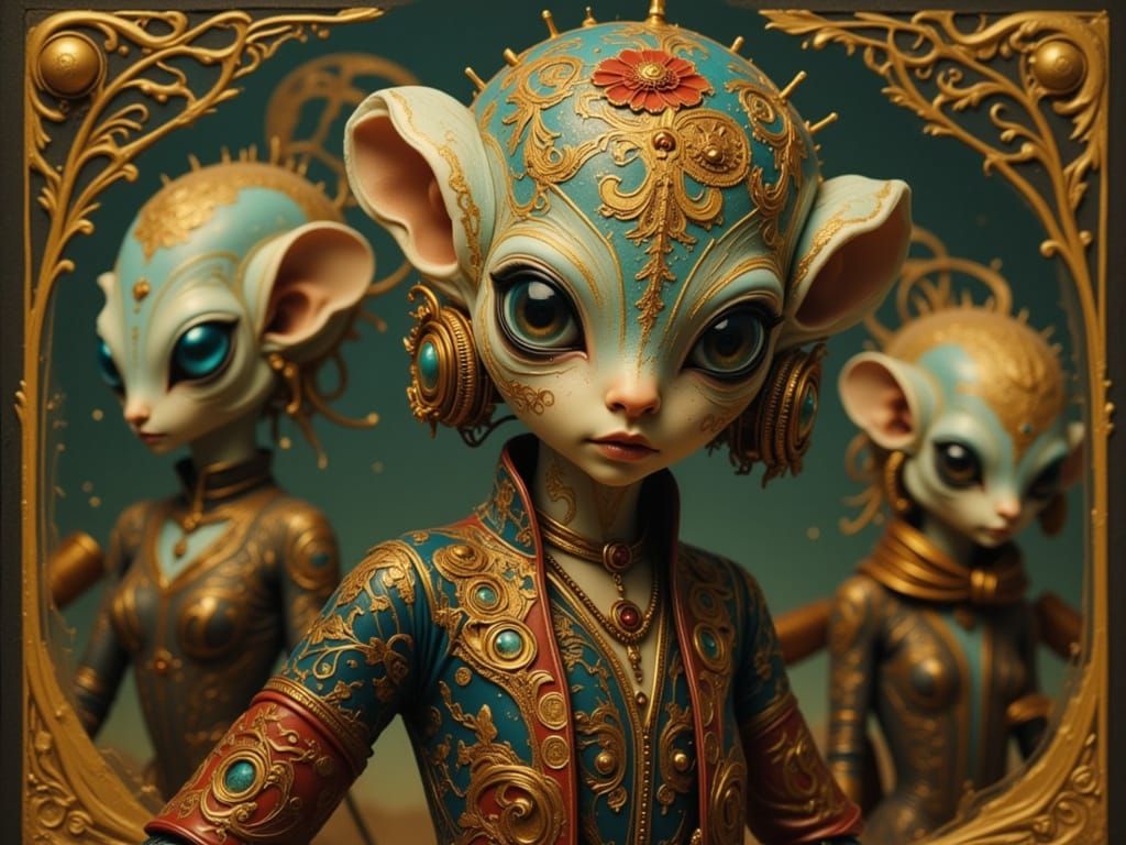 Ornate Aliens Visit Mystical World as Digital Art