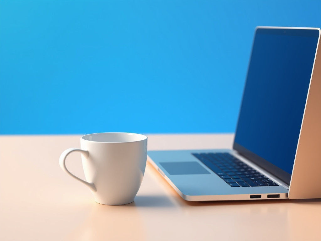 Hyperrealistic Coffee Cup and Laptop in 8K Resolution