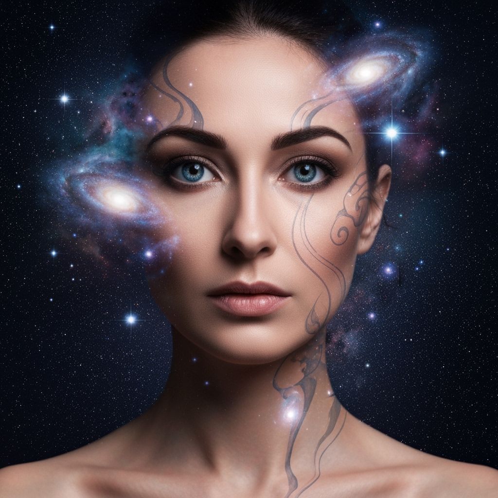 Ethereal Woman: A Cosmic Surrealist Portrait