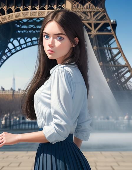 Eiffel Tower Beauty: Ultra-Realistic Parisian Portrait