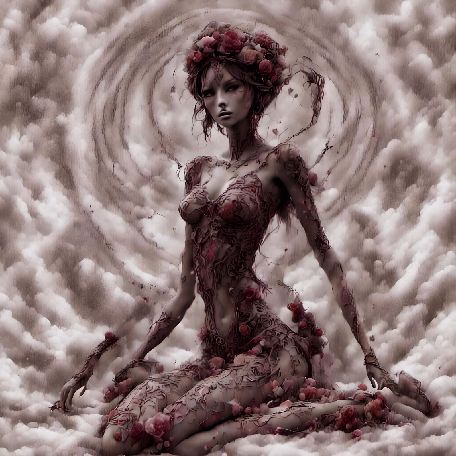 Cyberpunk Goddess Portrait in Hyperrealism Style