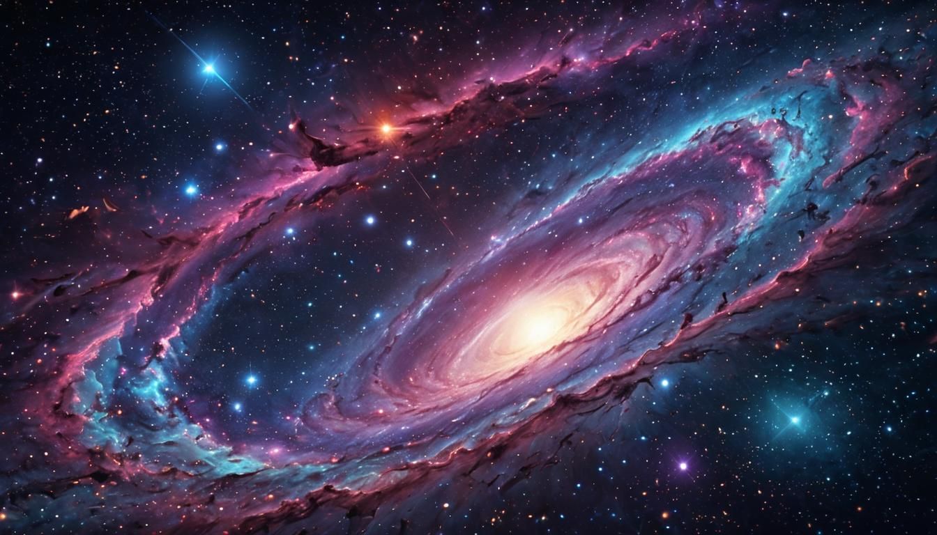 Serene Galactic Landscape in Cosmic Beauty