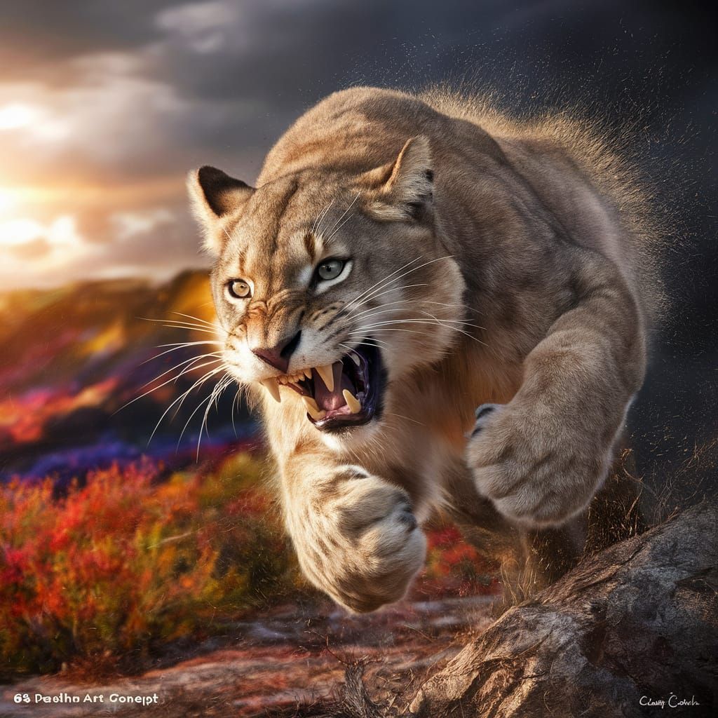 Attacking Mountain Lion