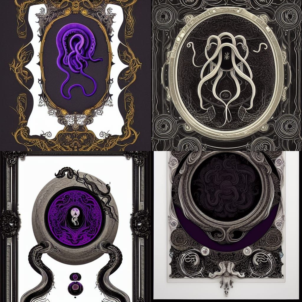 Ornate Tentacles in Fog: A Baroque Digital Art Illustration