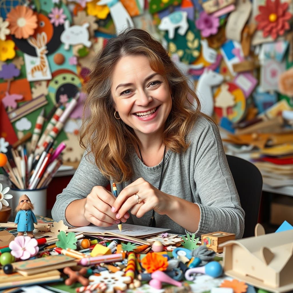 Joyful Paper Crafting in a Whimsical Collage Style