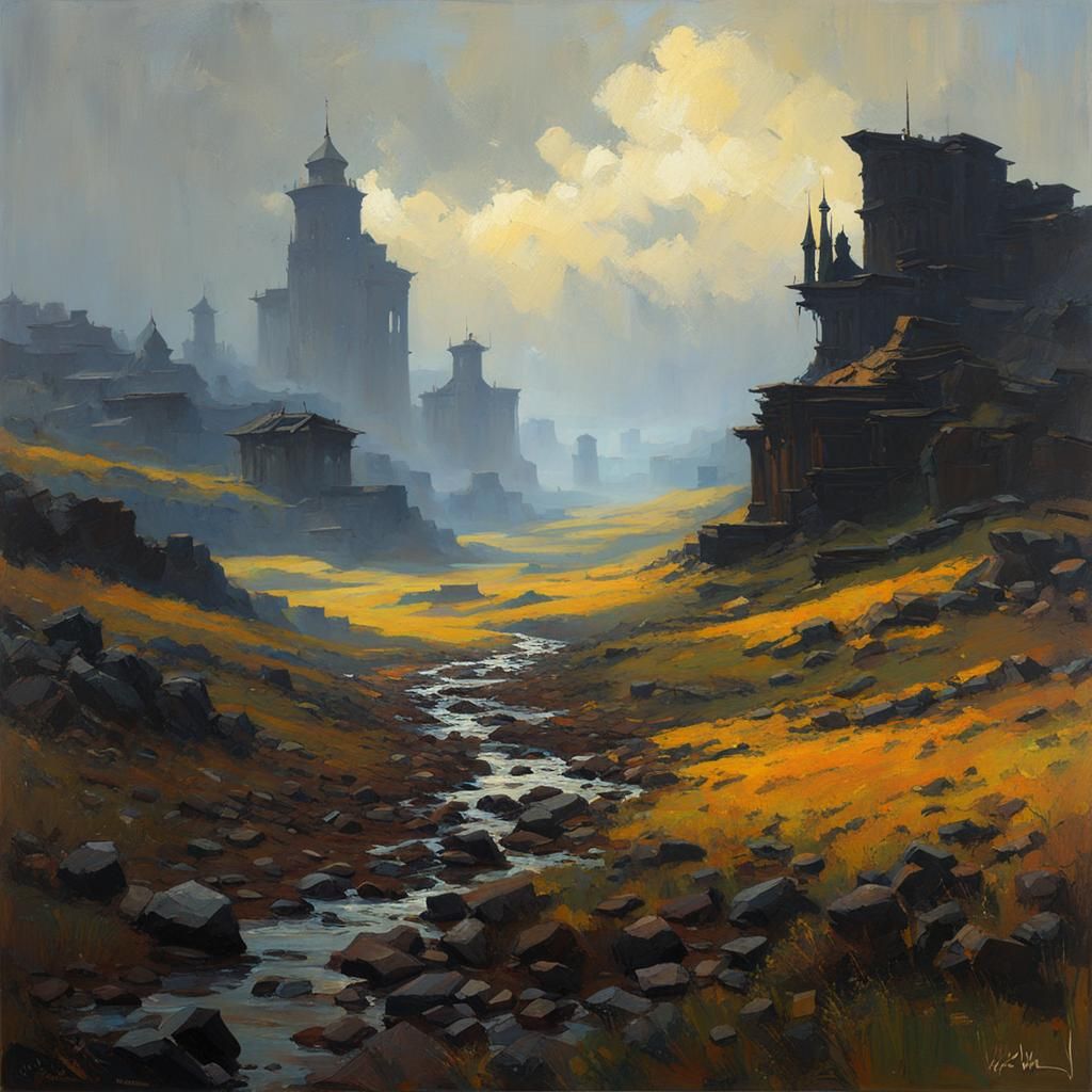 Mysterious Landscape in Wadim Kashin Style