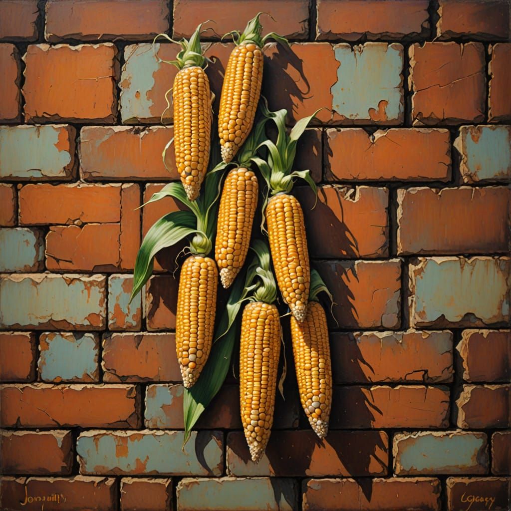 corn kernel bricks in a wall