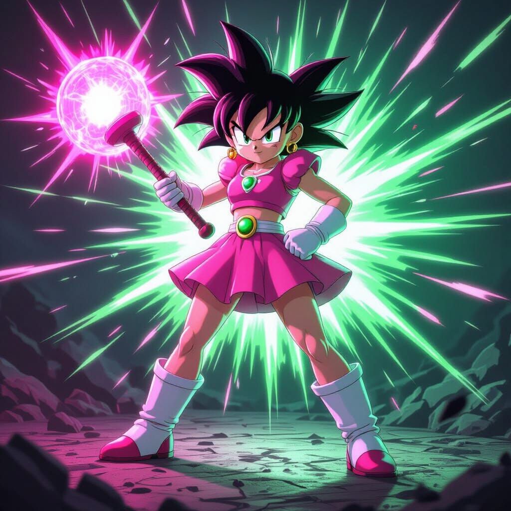 Goku Transforms into Amy Rose with Piko Piko Hammer