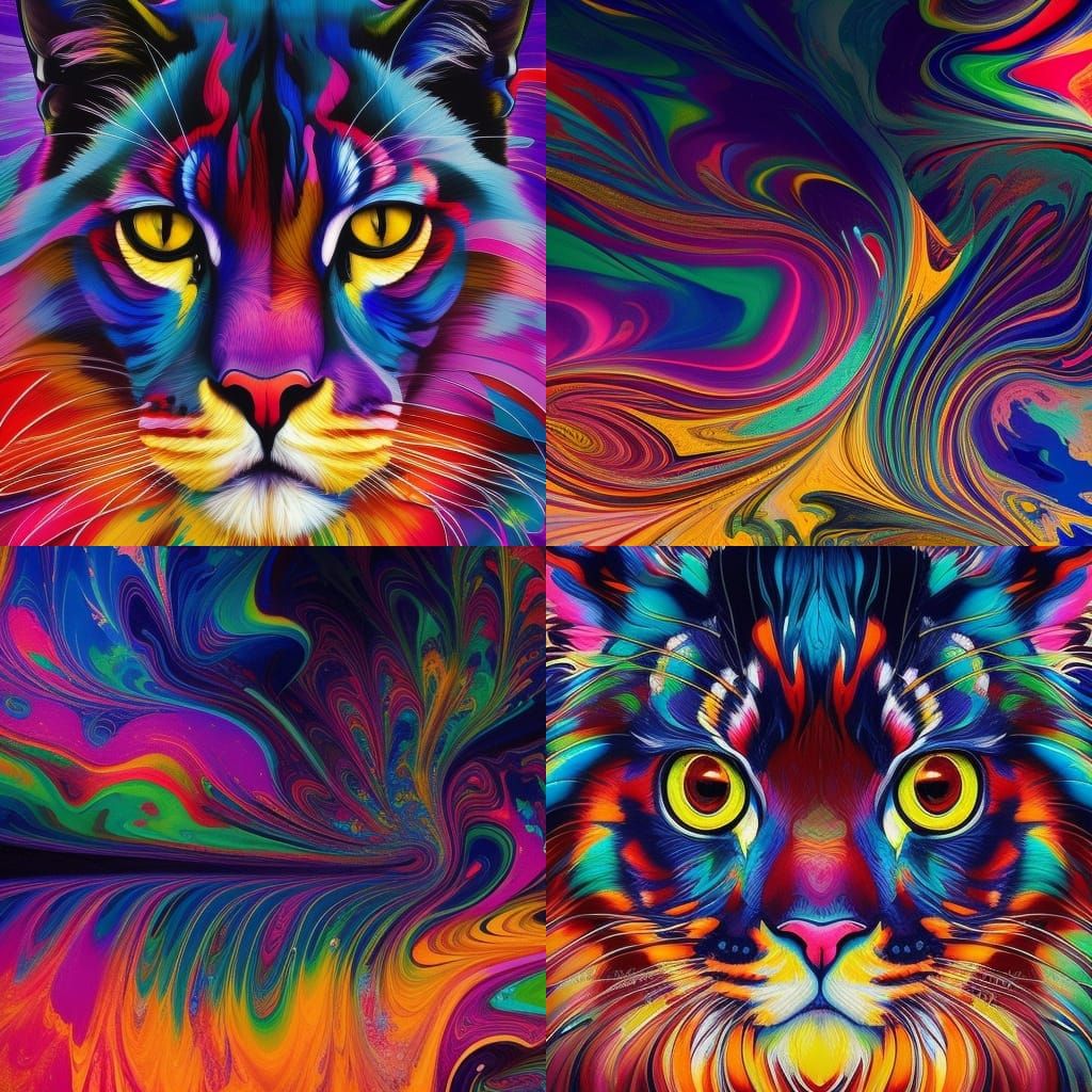 Rainbow Glass Cat Sculpture: Detailed Glass Art