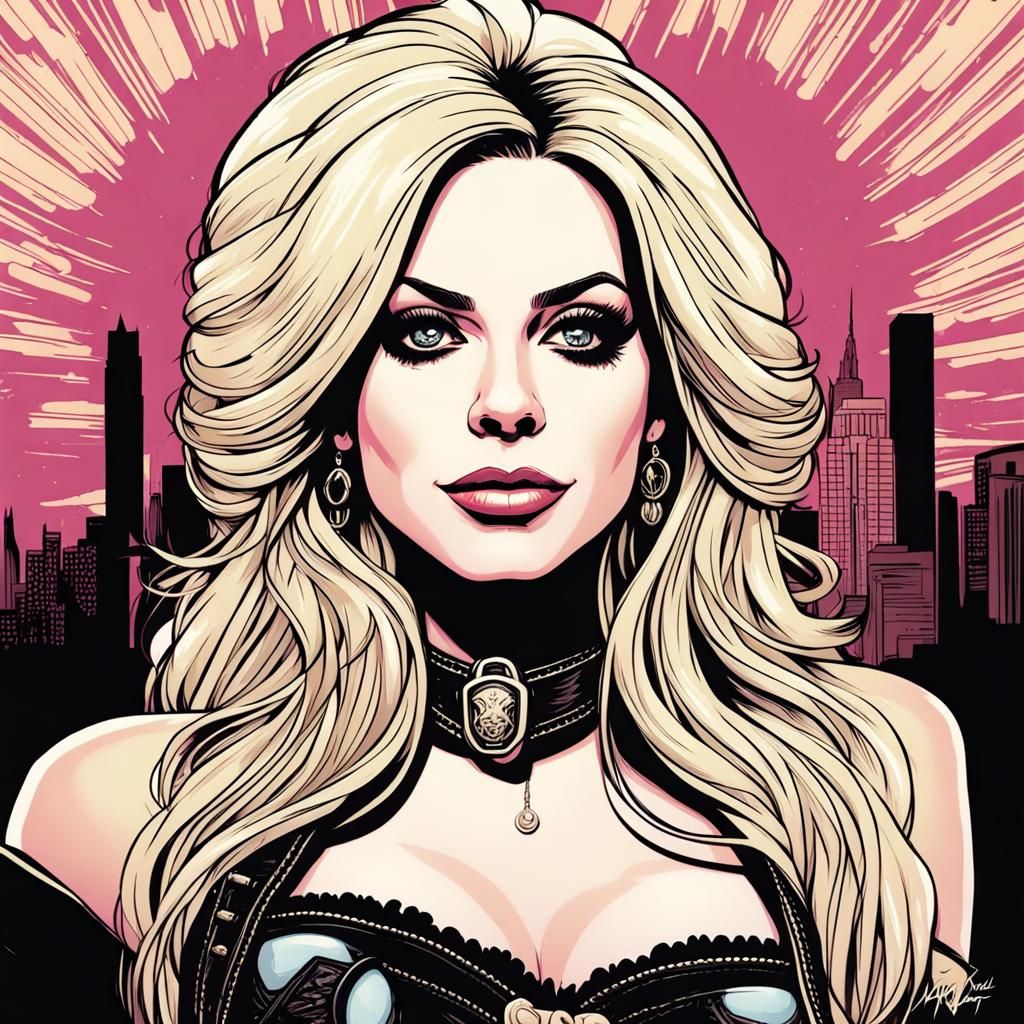 Avril Lavigne Reimagined as Dolly Parton in Comic Art