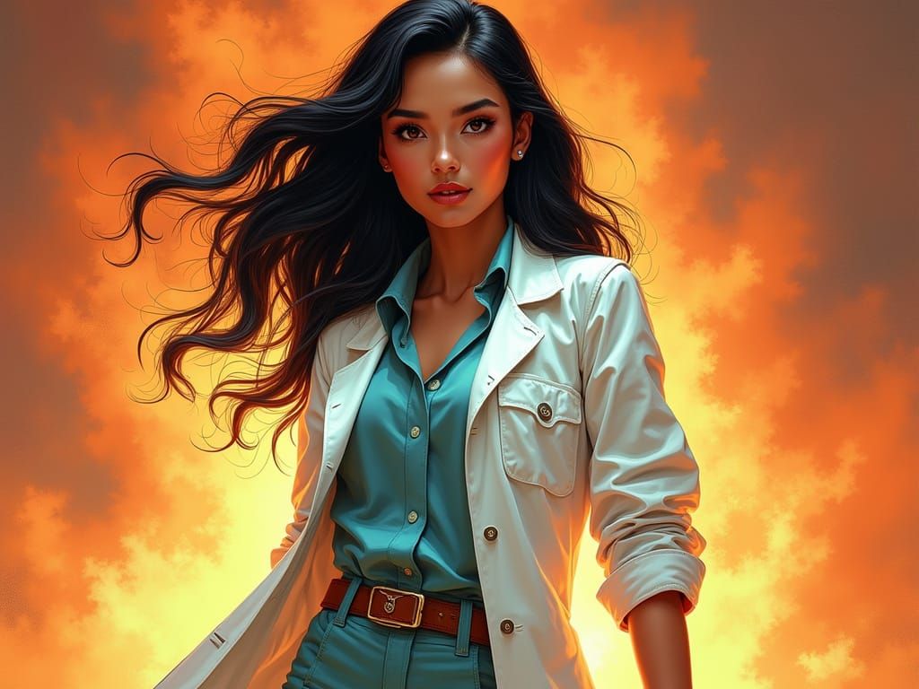 Retro-Futuristic Cambodian Physician in Dynamic Fantasy Art ...