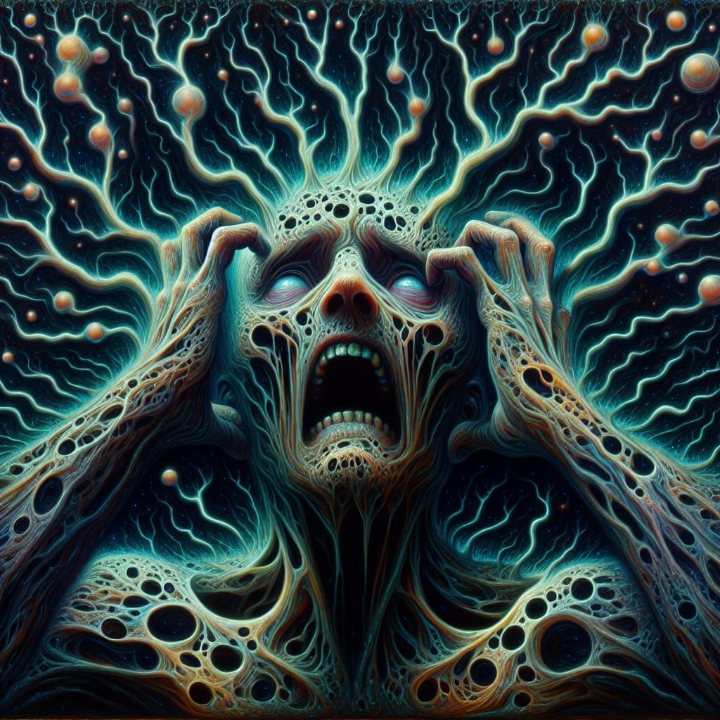 Bioluminescent Nervous System Overload: Surreal Anguish