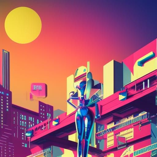 Retrofuturistic Soviet Furniture Ad in 80s Style