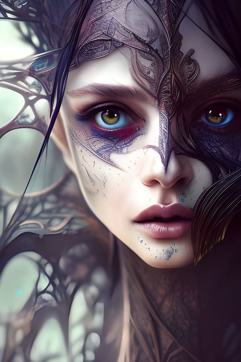 Beautiful Elven Girl Close-Up: Digital Fantasy Art