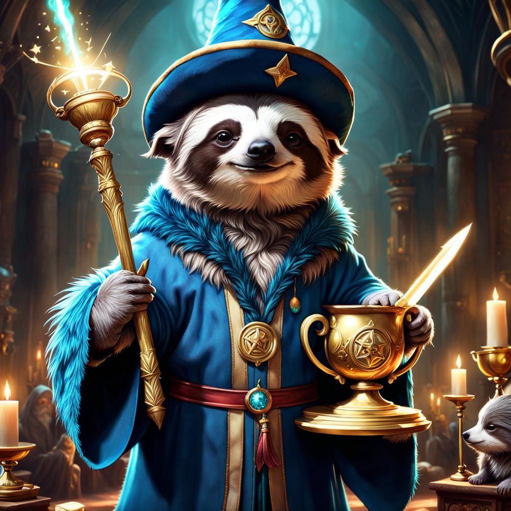 Sloth Wizard Wins Award: Fantasy Digital Art