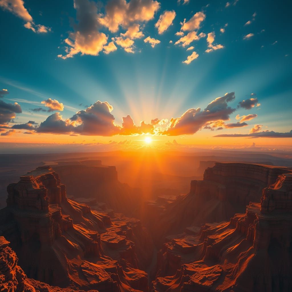 Magnificent Dawn Over Sun-Kissed Sky Ramparts