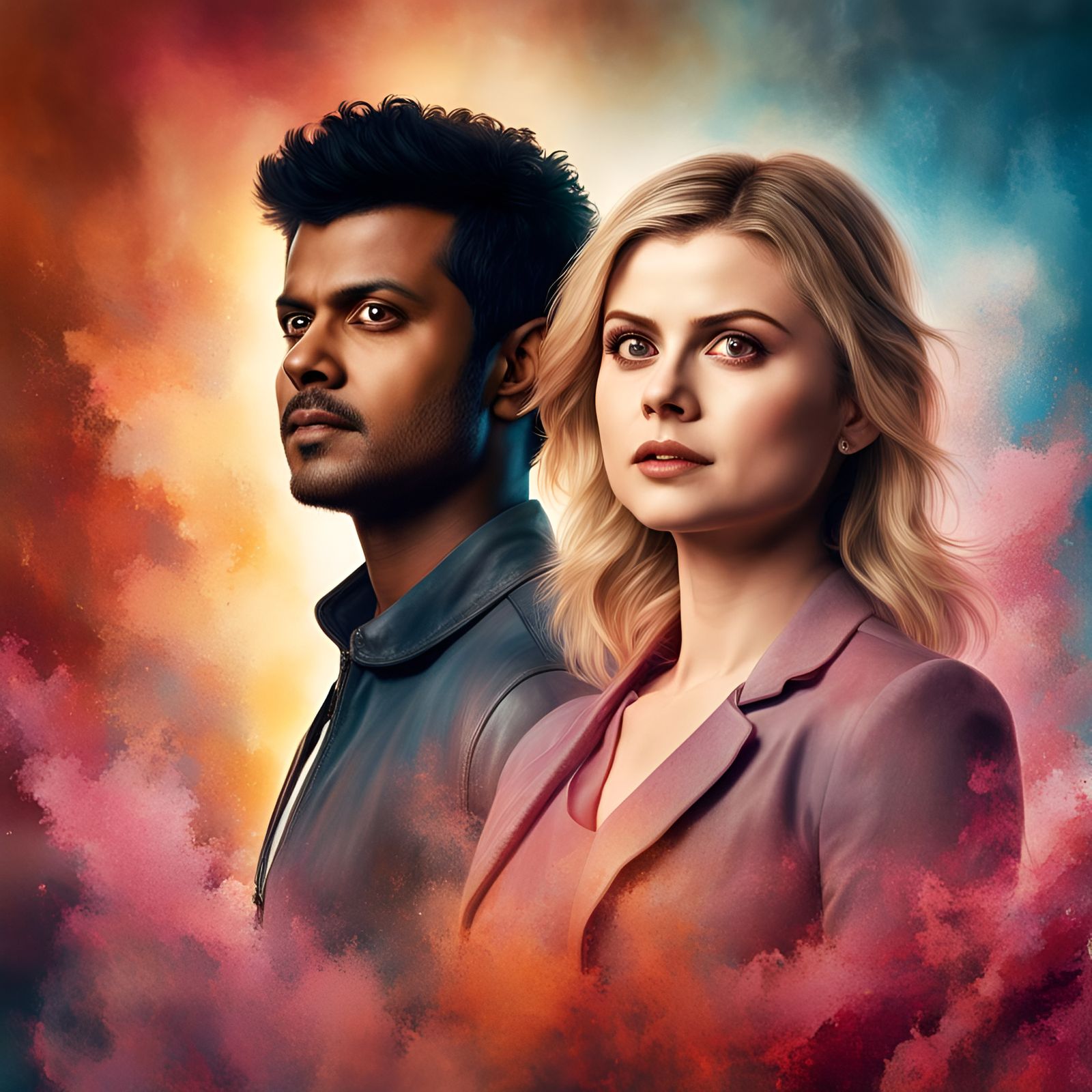 Rose McIver and Utkarsh Ambudkar in CBS tv series "Ghosts"