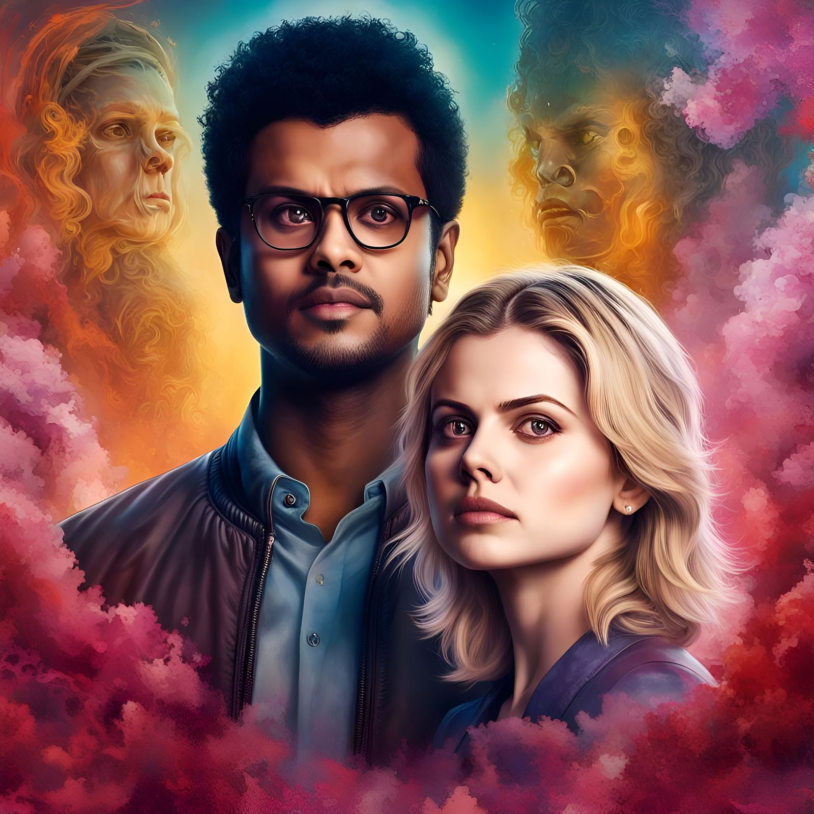 Rose McIver and Utkarsh Ambudkar in CBS tv series "Ghosts"