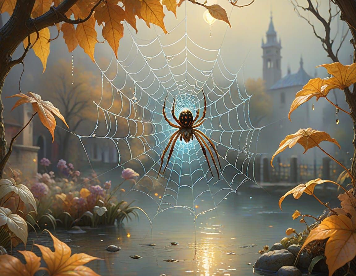 Dreamy Spider in Ethereal Glow