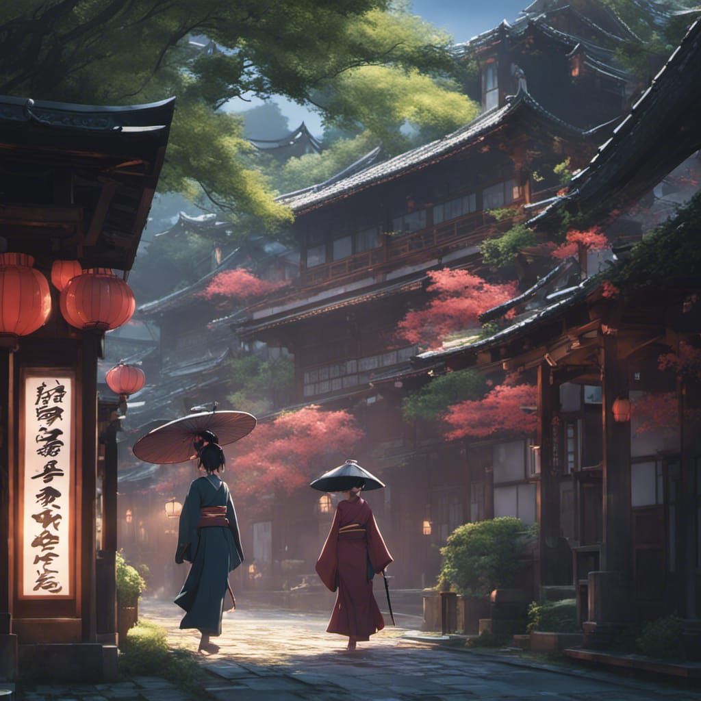 The stroll of the empress and her lady-in-waiting