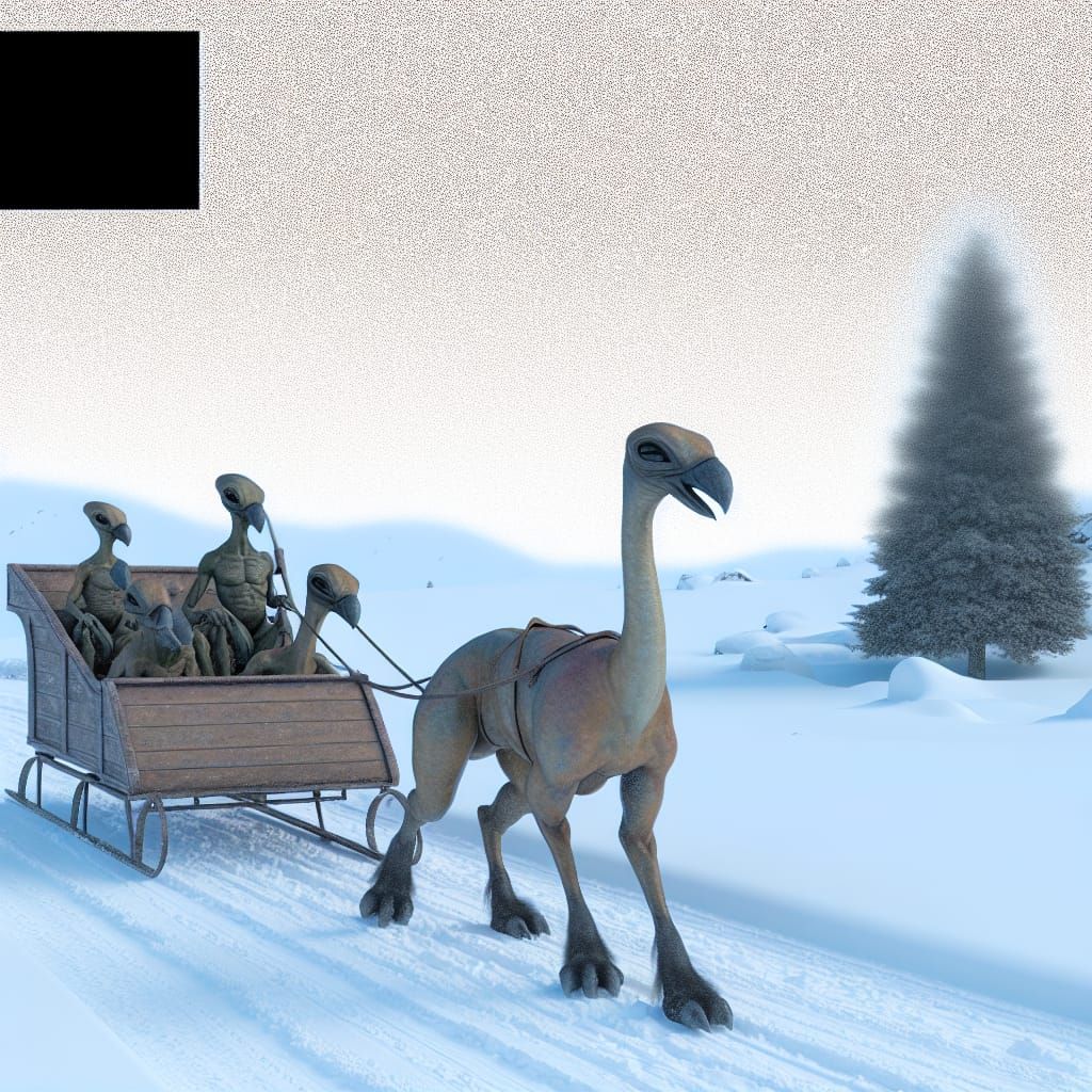 Alien Winter Scene in 19th Century Style