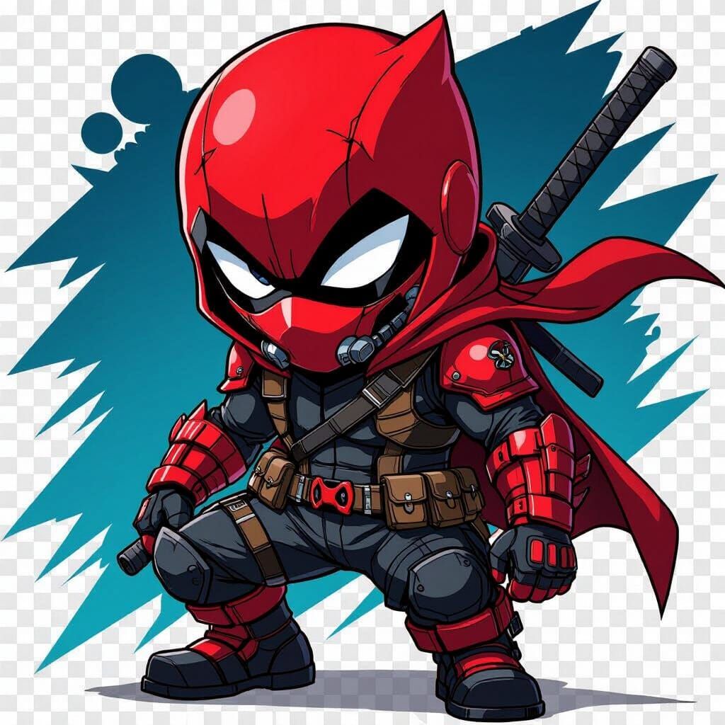 DC Red Hood Helmet and Body in Anime Style