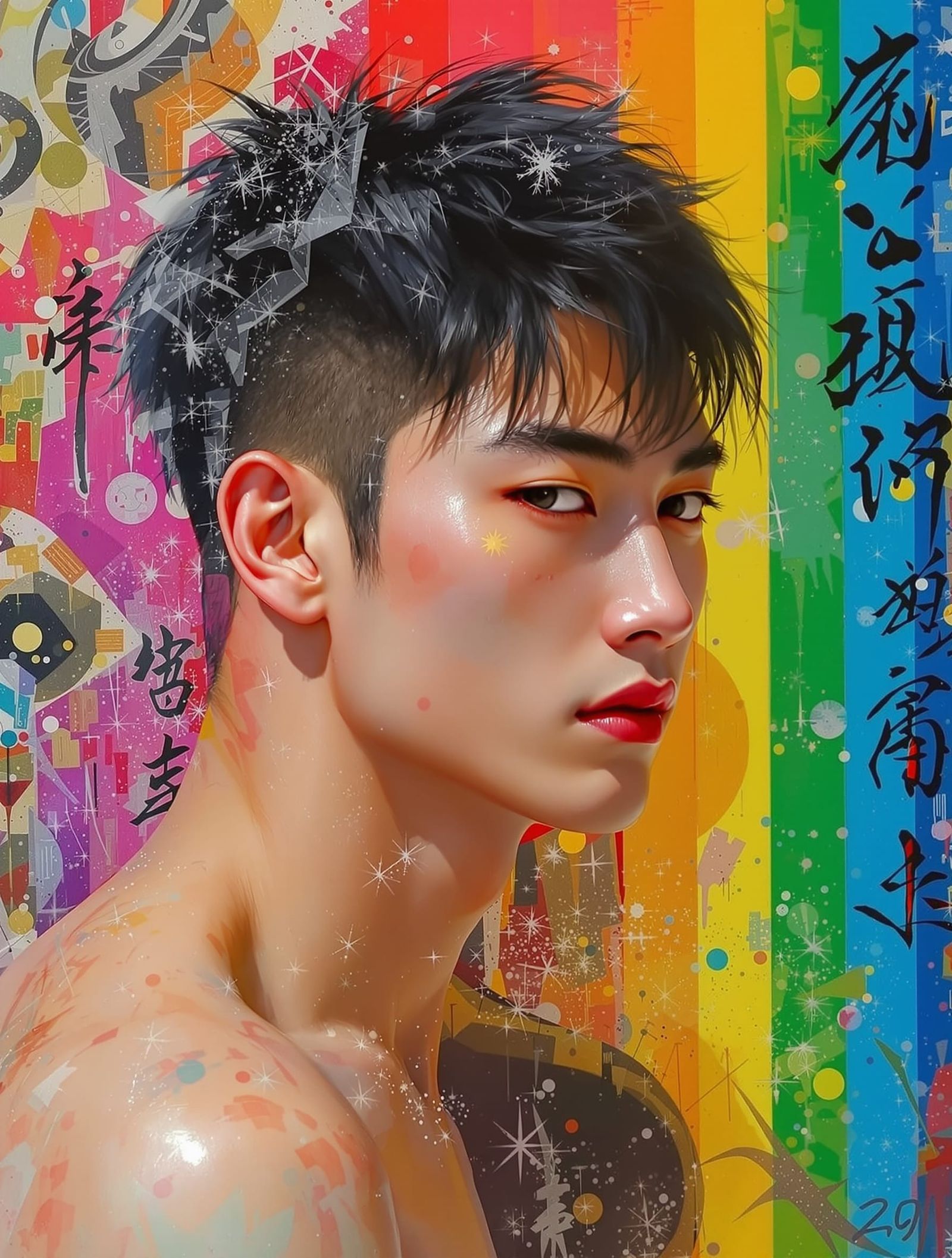 Gay Art Masterpiece of Japanese Man by Pavel Tchelitchew Sty...