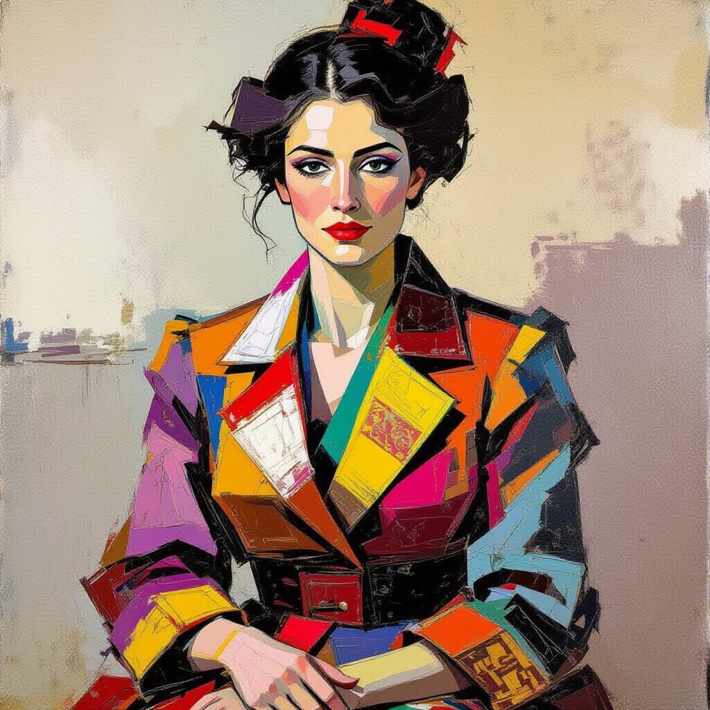 Abstract Human Figure in Expressive Brushstrokes