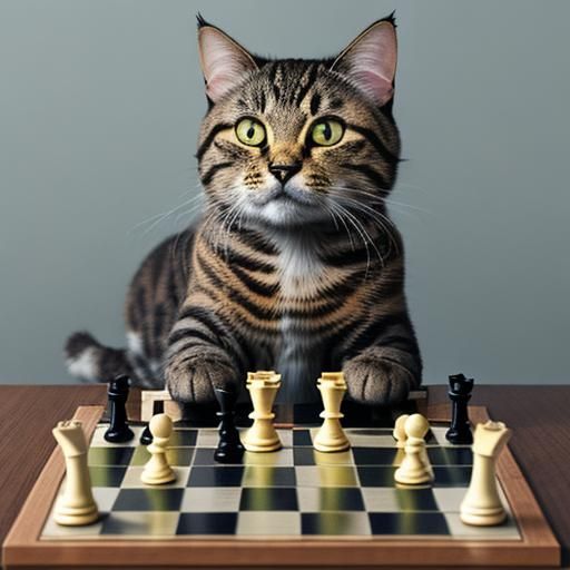cat playing chess