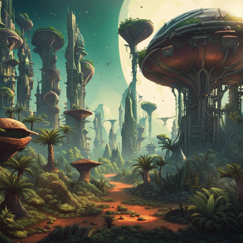 Dystopian Sci-Fi Planet in 2D Platform Style