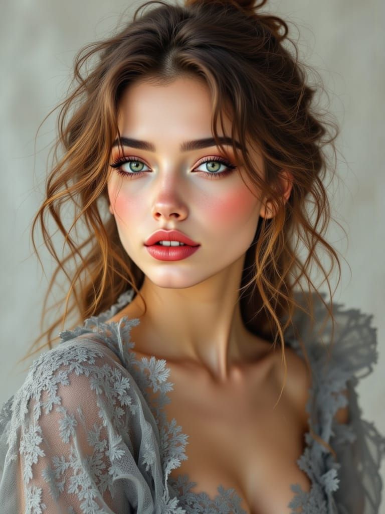 Rococo Pin-up in Golden Hour Lighting