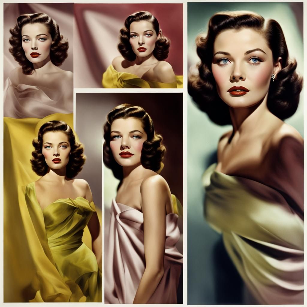 Gene Tierney: Realistic Portrait in Vibrant Colors
