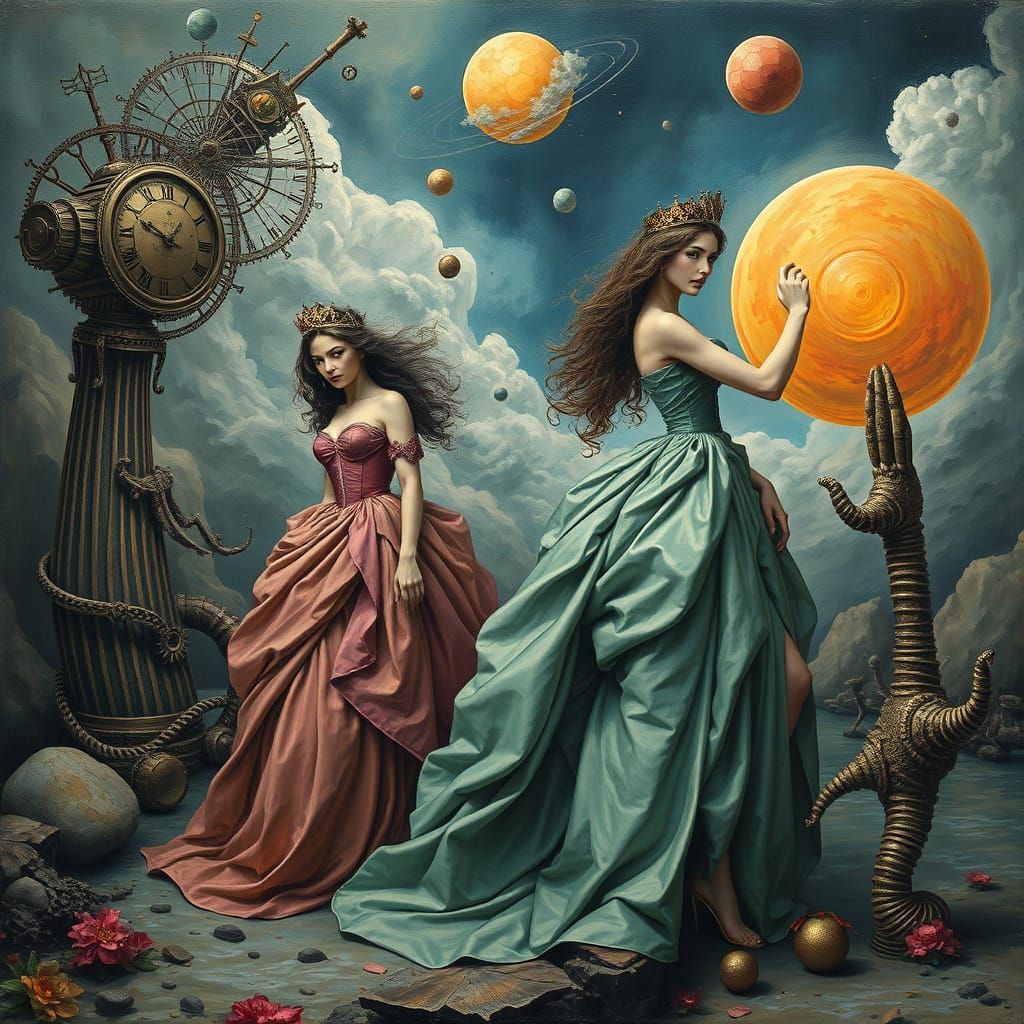 Regal Princesses Stand Strong Against Dark Forces in a Surre...