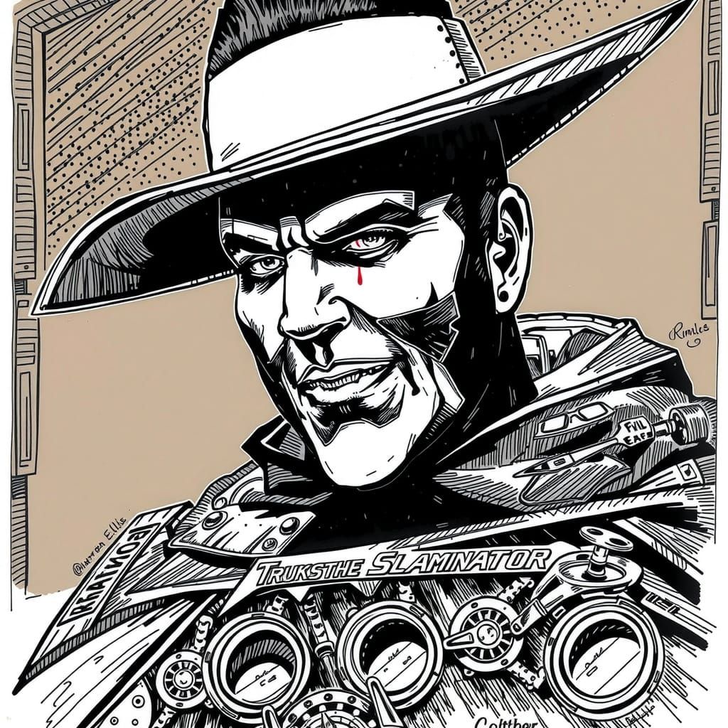 Slambro the Slaminator: Black and White Comic Art