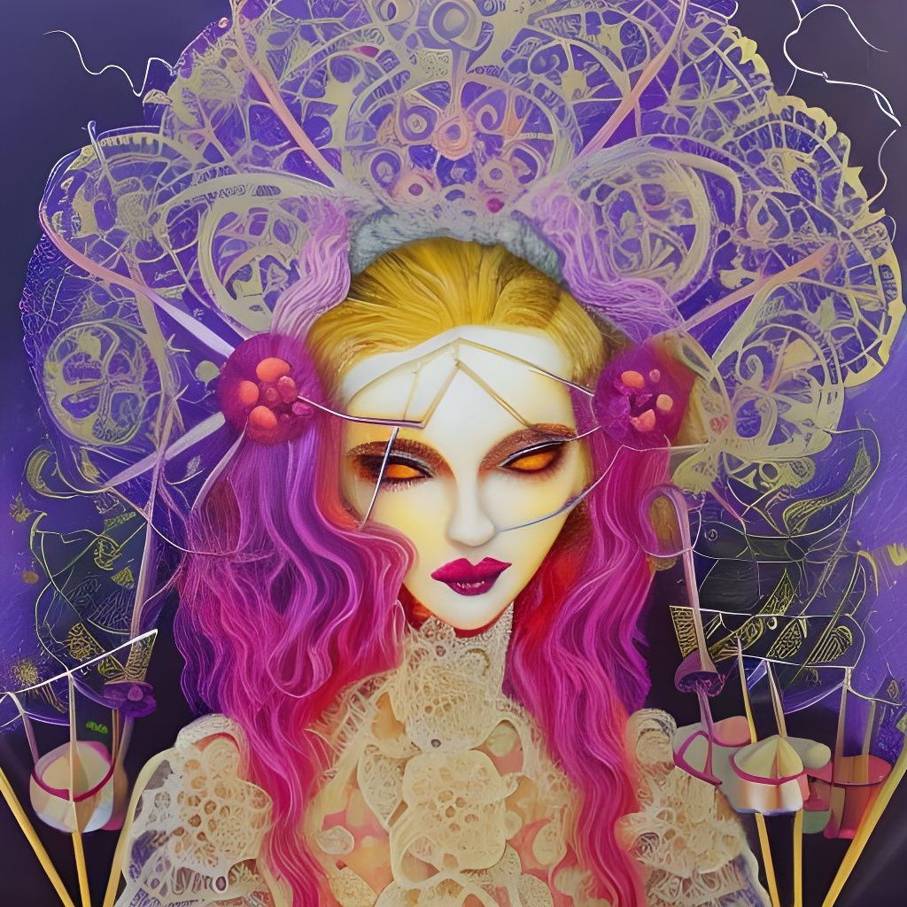 Fantasy Wax Marionette in Magic Realism Style